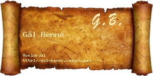 Gál Bennó névjegykártya